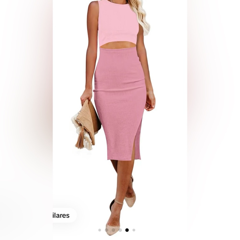 Elegant Pink Sleeveless Dress